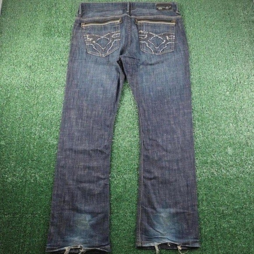 Buffalo David Bitton Sevris Mens Dark Wash Bootcut Zipper Pocket Jeans 36x33